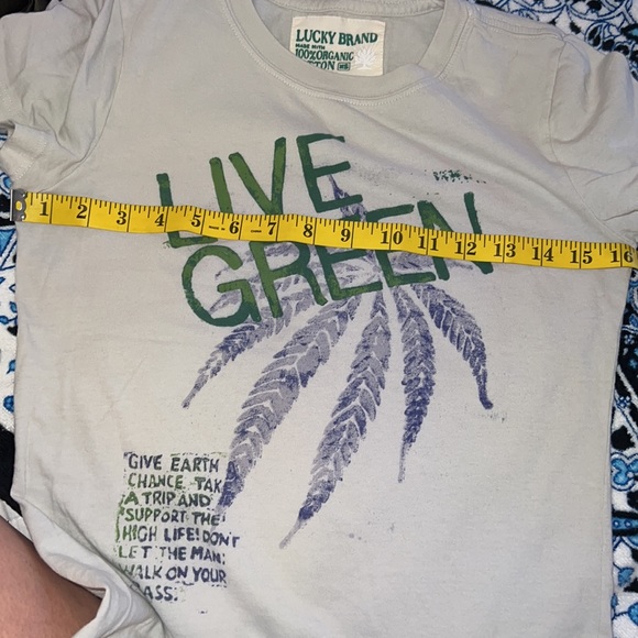 Lucky brand live green t-shirt made with 100% organic cotton. EUC. - Picture 9 of 12